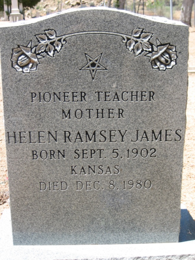 I liked the inscription "Pioneer Teacher" on this tombstone.
