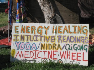Sign in the Healing Garden. Photo by me.